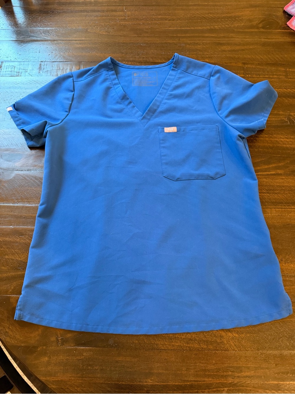 Figs Women's Catarina One pocket V-Neck Scrub Top in Bright Blue